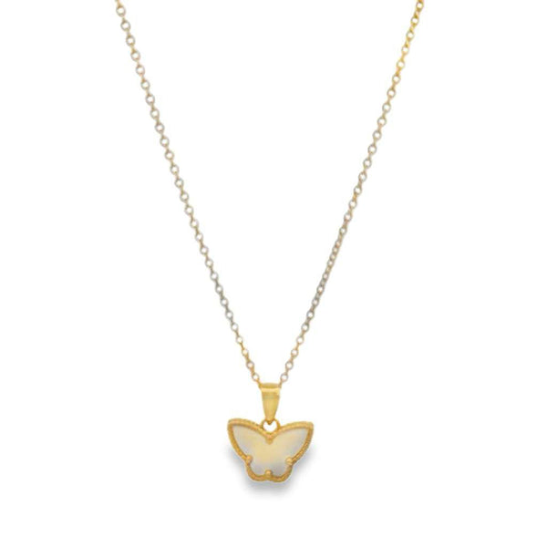 14K GOLD TRIMMED BUTTERFLY NECKLACE