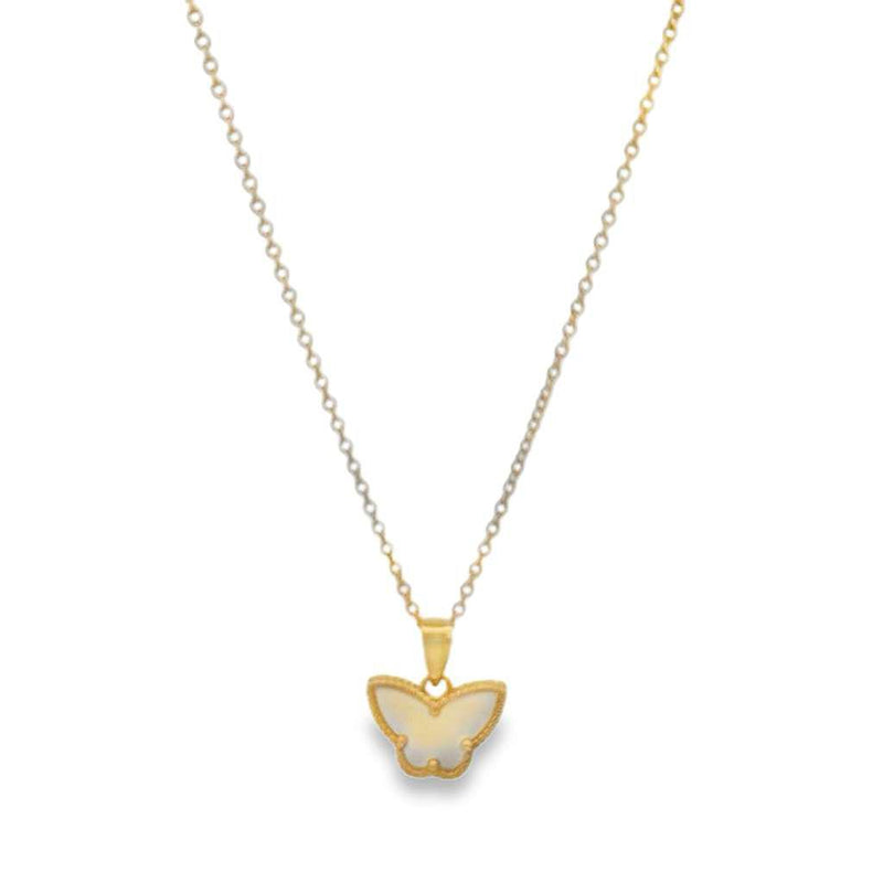 14K GOLD TRIMMED BUTTERFLY NECKLACE