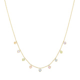 BALL BEADED MULTI SAPPHIRE GEMSTONE NECKLACE