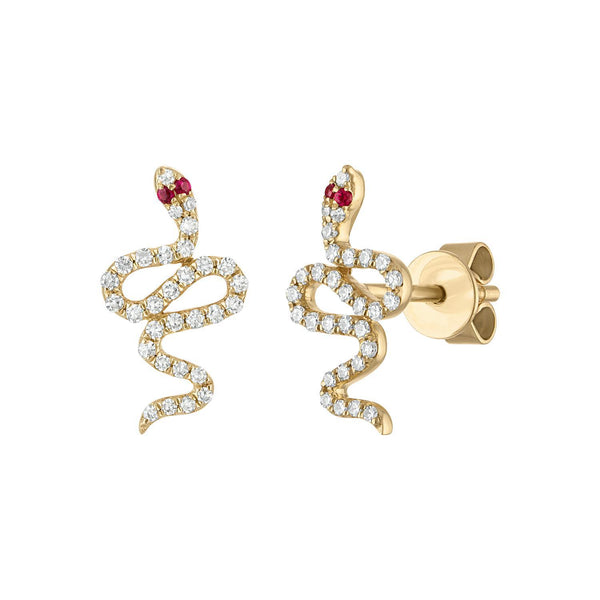 14K GOLD SERPENT EARRINGS