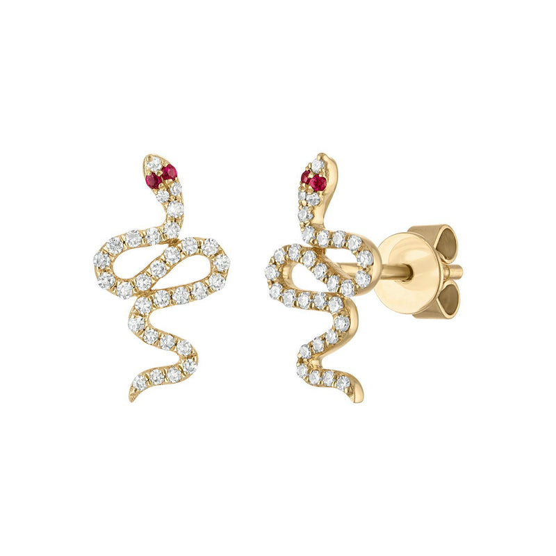 14K GOLD SERPENT EARRINGS