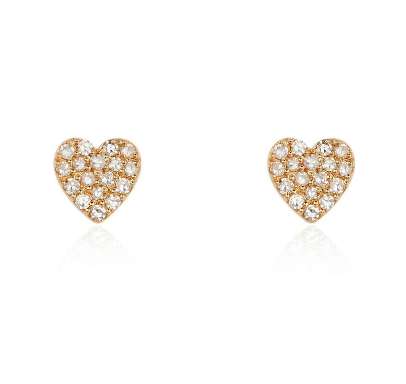 PETITE PAVE HEART EARRINGS