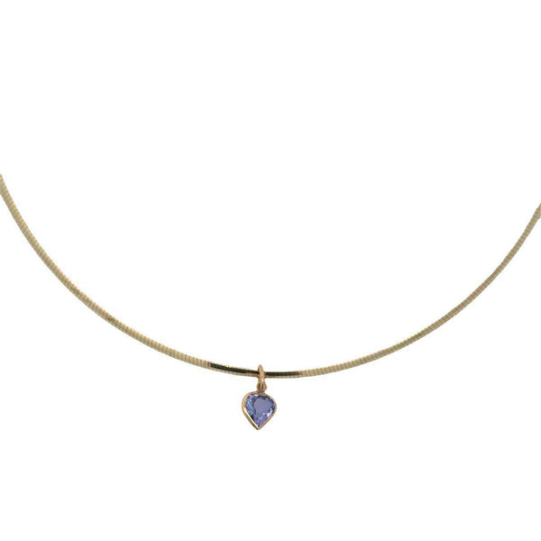 GOLD COLLAR NECKLACE WITH CHARM