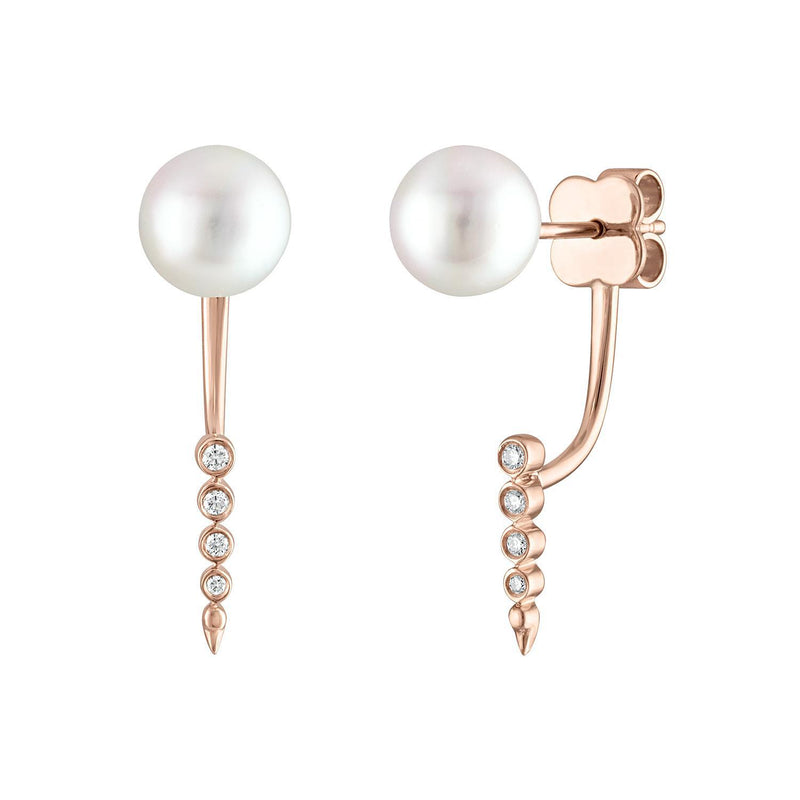 SPEAR BEZEL PEARL EARRING