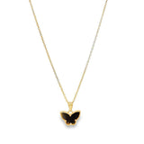14K GOLD TRIMMED BUTTERFLY NECKLACE