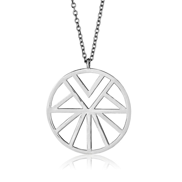 GEO PENDANT NECKLACE WHITE GOLD