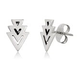 TRIANGLE WHITE GOLD EARRING