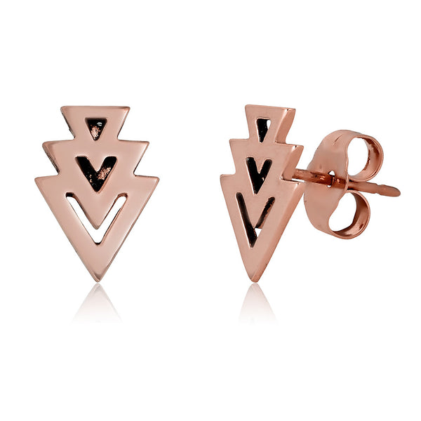 TRIANGLE ROSE GOLD EARRING