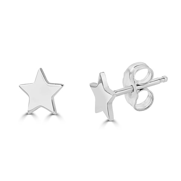 STAR WHITE GOLD EARRING