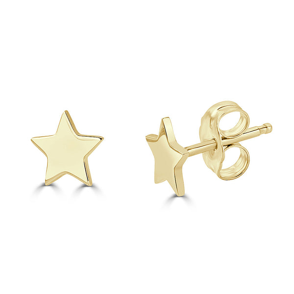 STAR YELLOW GOLD EARRING
