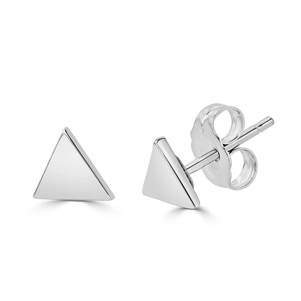 TRIANGLE WHITE GOLD EARRING