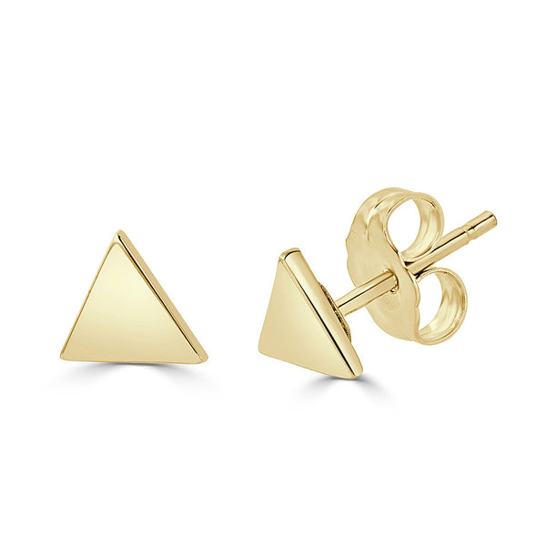 TRIANGLE YELLOW GOLD EARRING