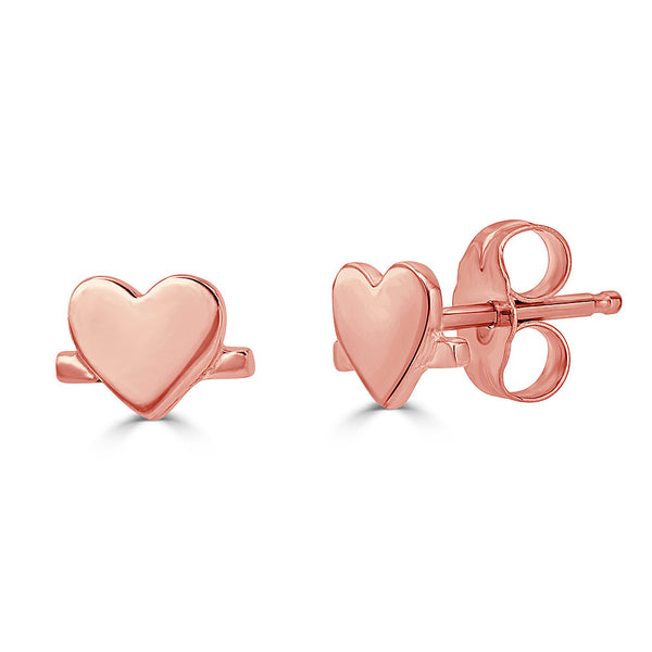HEART WITH BAR EARRING ROSE GOLD