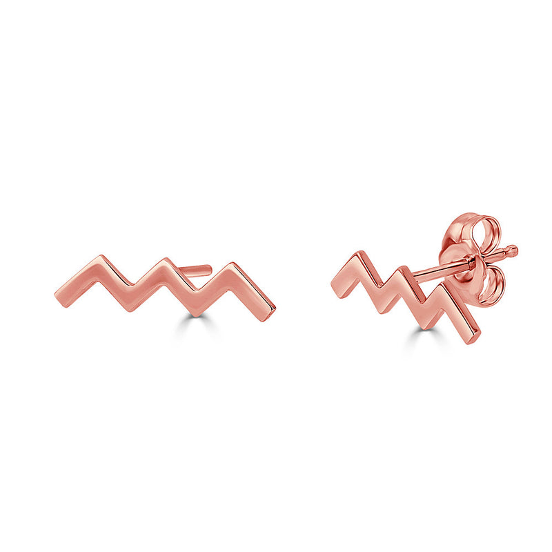 ZIG ZAG BAR ROSE GOLD EARRING