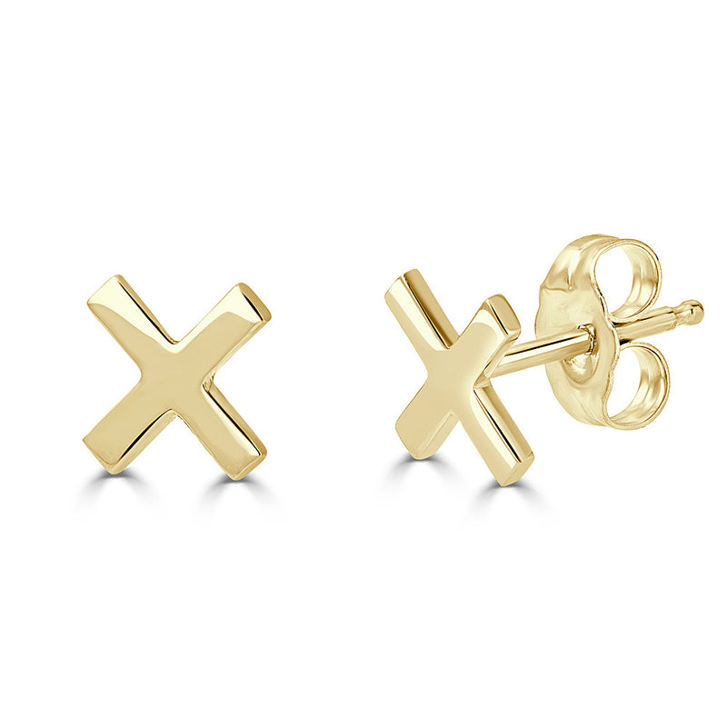 X EARRING YELLOW GOLD