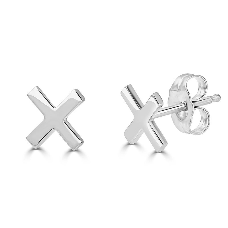 X EARRING WHITE GOLD