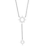 LARIAT white GOLD NECKLACE