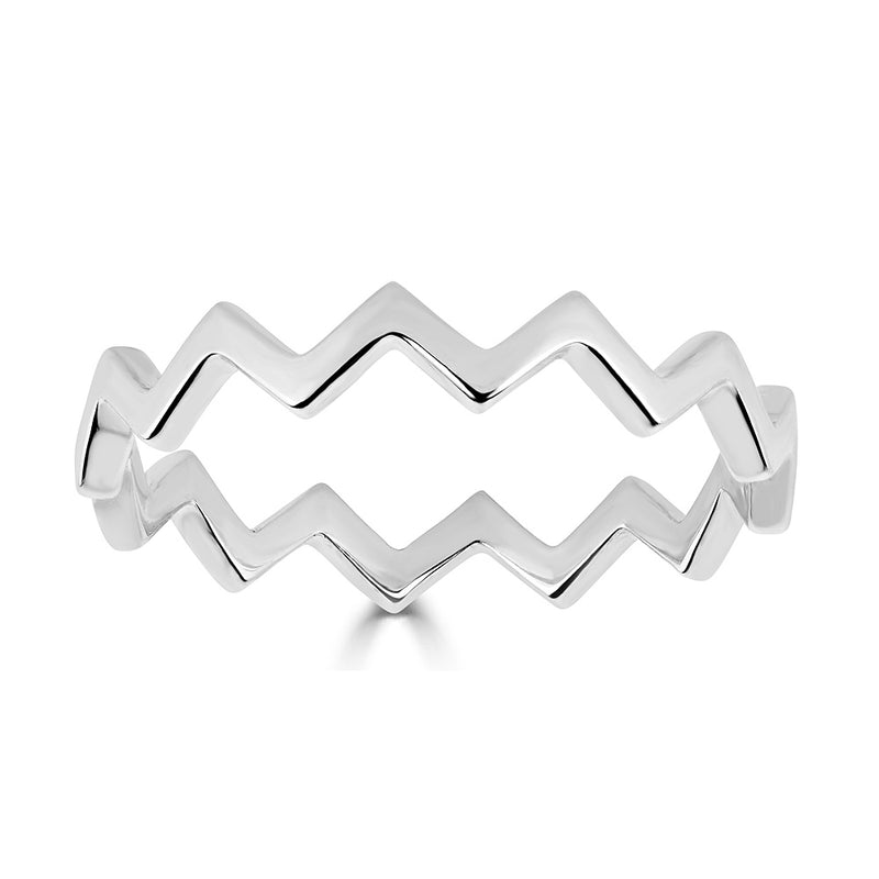 ZIG ZAG WHITE GOLD RING