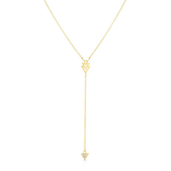 TRIPLE TRIANGLE DIAMOND YELLOW GOLD LARIAT