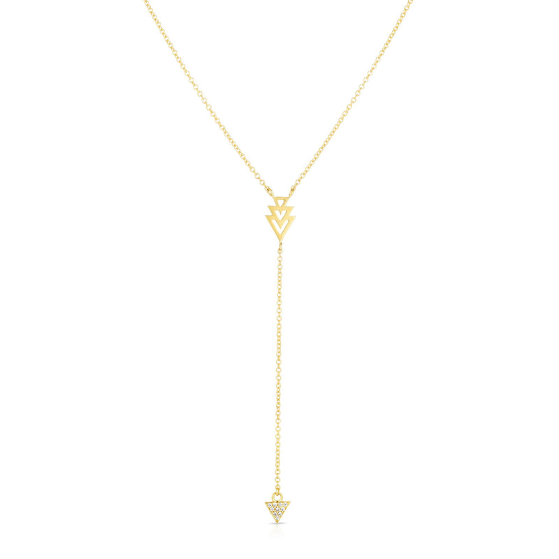 TRIPLE TRIANGLE DIAMOND YELLOW GOLD LARIAT