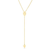 TRIANGLE LARIAT YELLOW GOLD NECKLACE